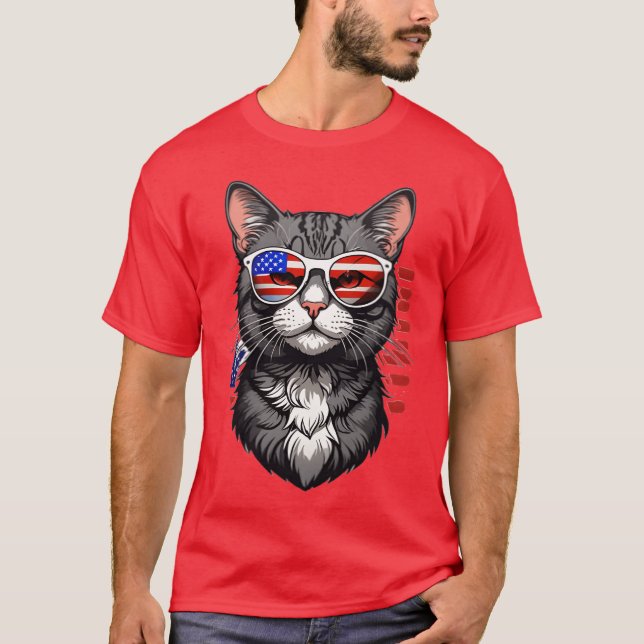 Camiseta Retro de gato de EE.UU. (Anverso)