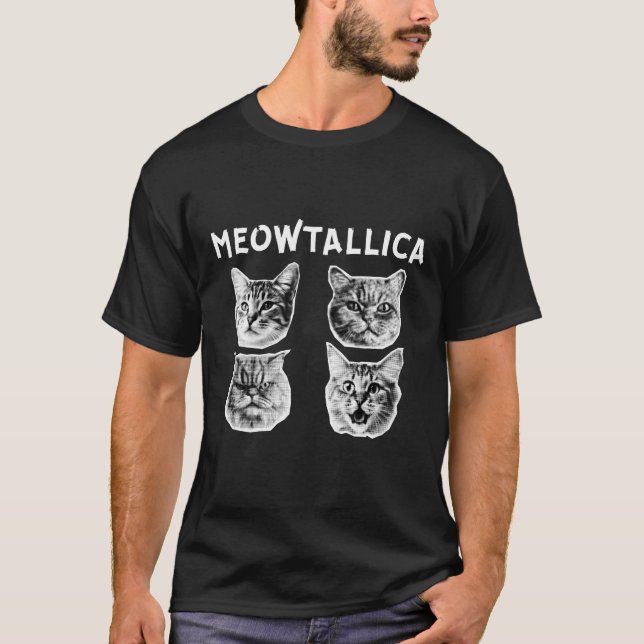 Camiseta Retro de gato de Meowtallica (Anverso)