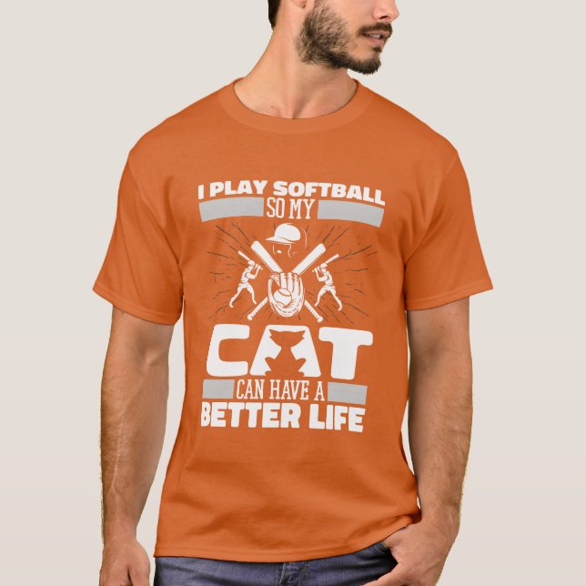 Camiseta Retro de gato de softbol (Anverso)