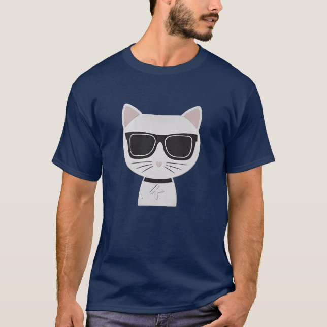 Camiseta Retro de gato rico (Anverso)