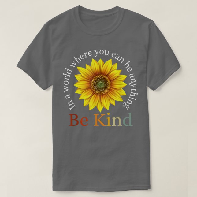 Camiseta Retro De Girasol En Un Mundo Donde Puedes Estar (Diseño del anverso)