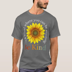 Camiseta Retro De Girasol En Un Mundo Donde Puedes Estar