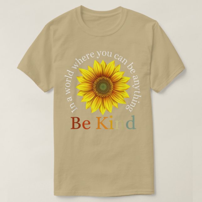 Camiseta Retro De Girasol En Un Mundo Donde Puedes Estar (Diseño del anverso)