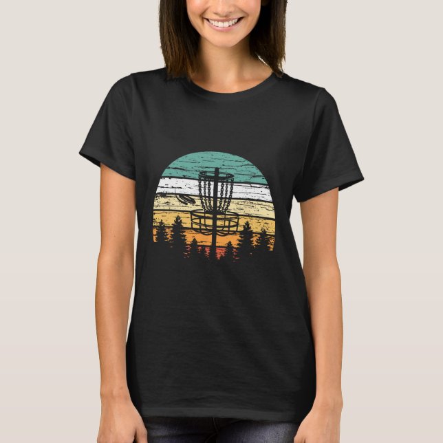 Camiseta Retro de Golf de Disco, Puesta de Sol Vin (Anverso)