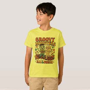 Camiseta Retro de Halloween para Niños, Monstruos 