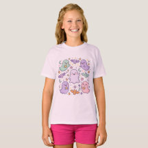 Camiseta retro de Halloween para niños, rosa espel