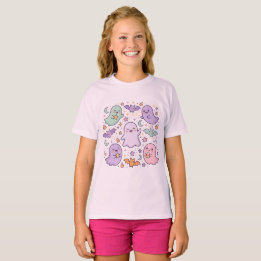 Camiseta retro de Halloween para niños, rosa espel