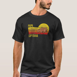 Camiseta Retro de hombres papá Capybara Padre Day Prima vin