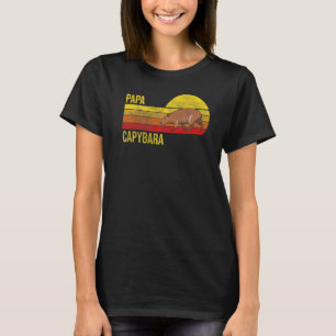 Camiseta Retro de hombres papá Capybara Padre Day Prima vin