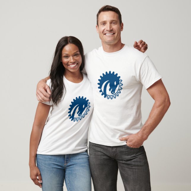 Camiseta Retro de impresión azul de la cabeza del caballo d (Unisexo)