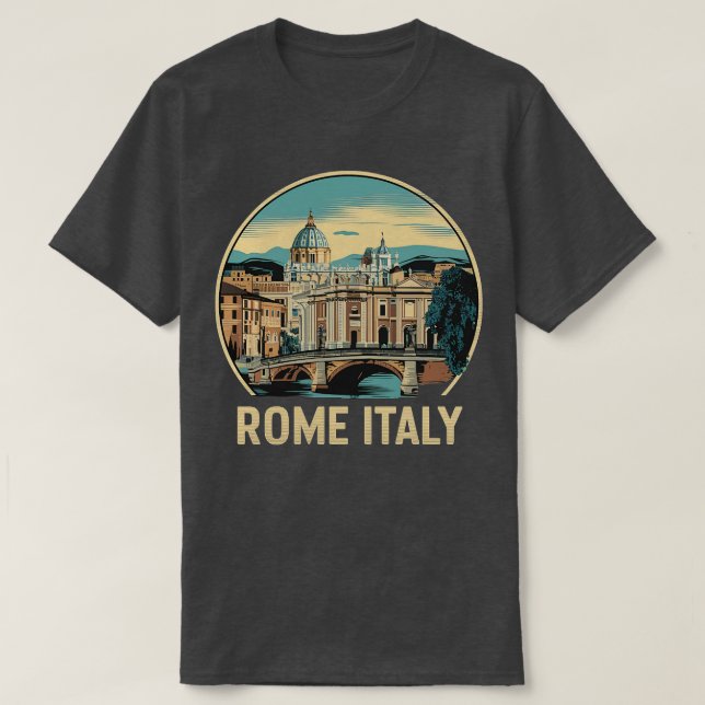 Camiseta retro de italia de roma (Diseño del anverso)