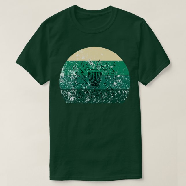 Camiseta Retro de la cesta de golf de disco (Diseño del anverso)