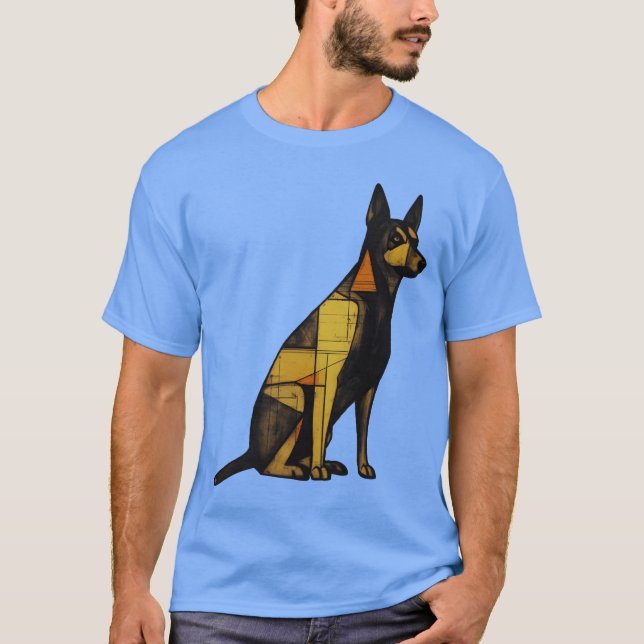 Camiseta Retro de la familia de perros geométricos (Anverso)