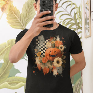 Camiseta Retro de la tabla de control de calabaza Halloween