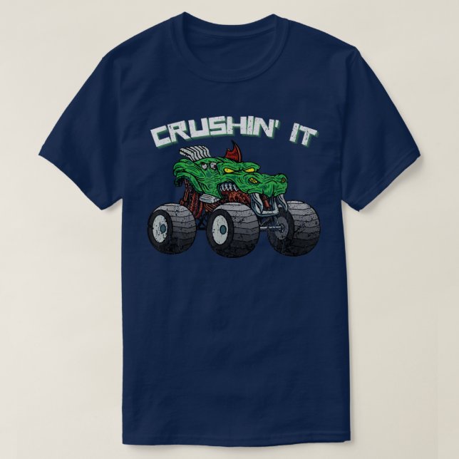 Camiseta Retro de la vendimia de camionetas de monstruo apl (Diseño del anverso)