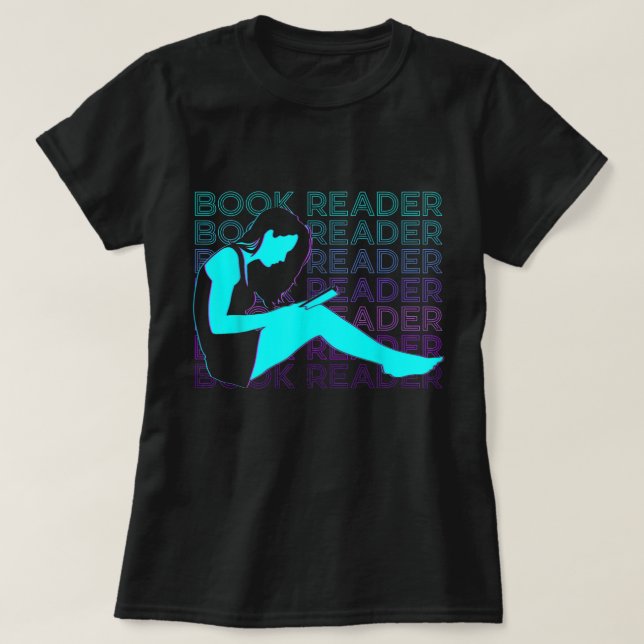 Camiseta retro de lectura de libros (Diseño del anverso)