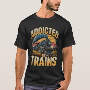 Camiseta Retro de Locomotora de Vapor Adicto a los
