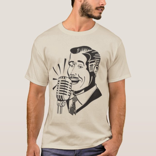 Camiseta Retro de locutor de radio (Anverso)