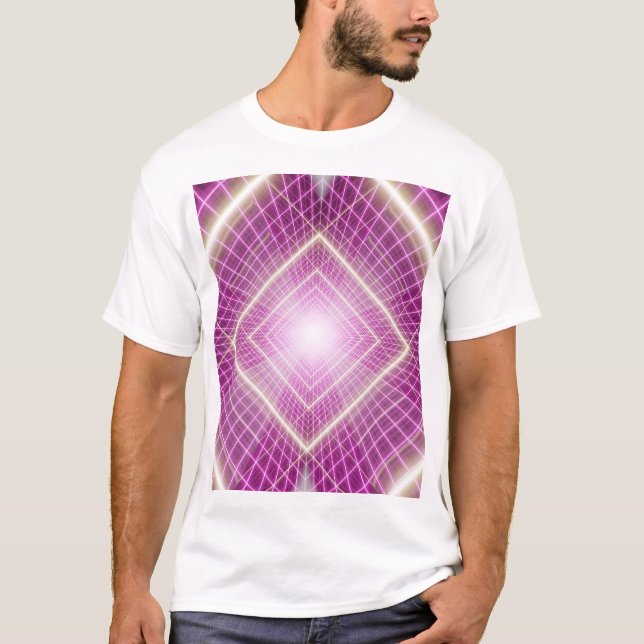 Camiseta Retro de los 80: fondo 3D de ciencia ficción. (Anverso)