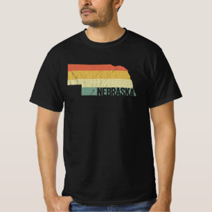 Camiseta Retro de los 80 Nebraska Puesta de Sol Vi