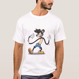 Camiseta Retro de manguera de goma: un personaje de caricat