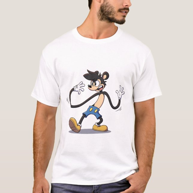 Camiseta Retro de manguera de goma: un personaje de caricat (Anverso)