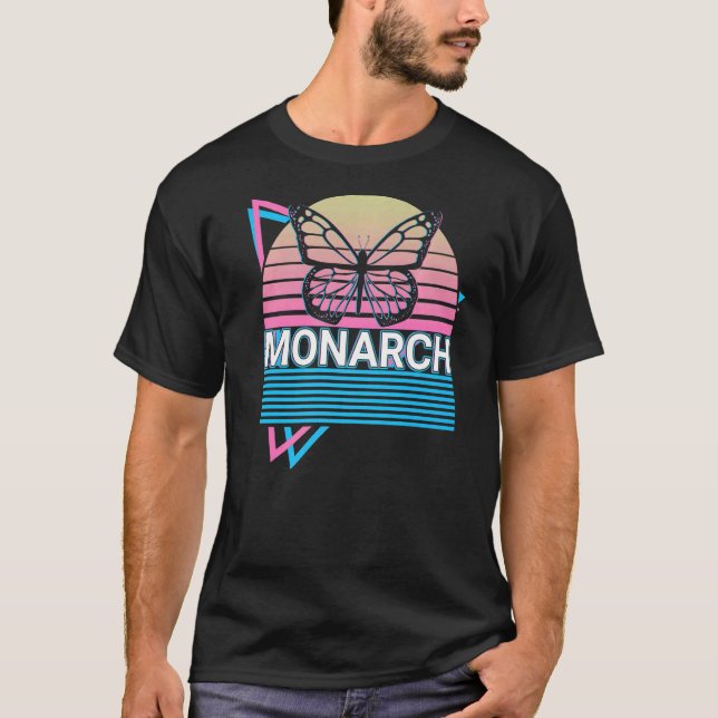Camiseta Retro de mariposa monarca (Anverso)