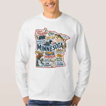 Camiseta Retro de Minnesota con Collage del Estado