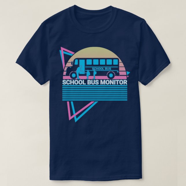 Camiseta Retro de monitor de bus escolar (Diseño del anverso)