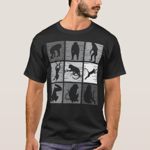 Camiseta Retro De Mono Animal Salvaje Para Hombres Mujeres