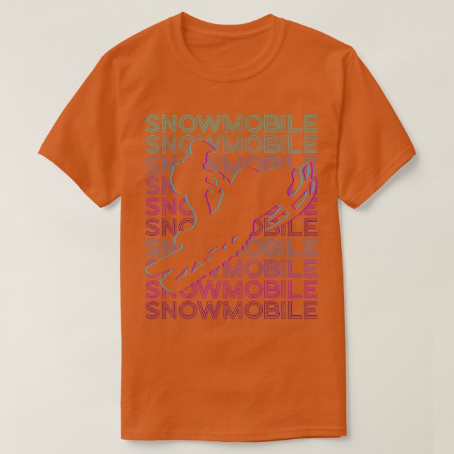 Camiseta Retro de moto de nieve (Diseño del anverso)
