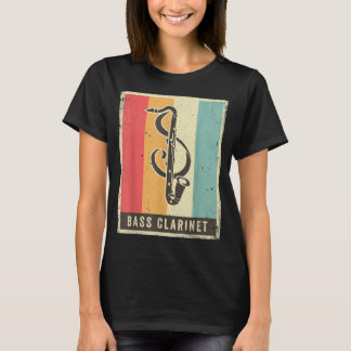 Camiseta Retro de música del jugador de Bass Clarinet2 vint