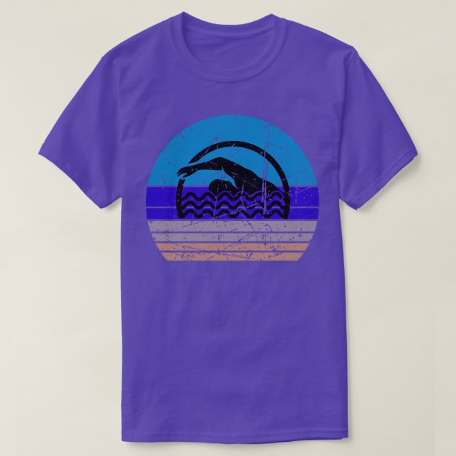 Camiseta Retro De Natación (Diseño del anverso)