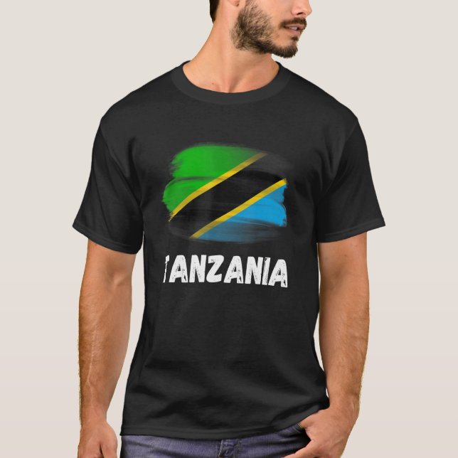 Camiseta Retro de orgullo de bandera de Tanzania Mamáes fam (Anverso)