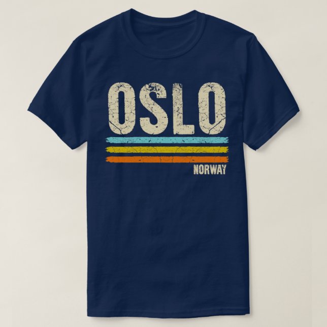 Camiseta Retro de Oslo Noruega (Diseño del anverso)