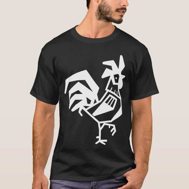 Camiseta Retro de pájaro de pollo de gallo (Anverso)