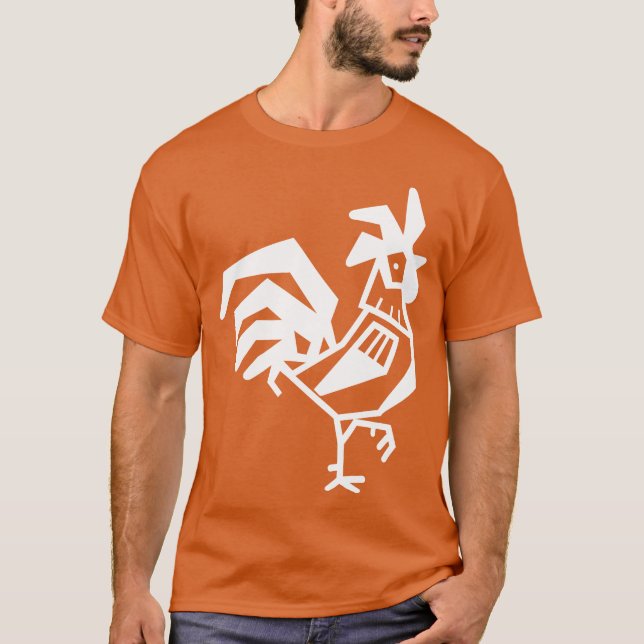 Camiseta Retro de pájaro de pollo de gallo (Anverso)