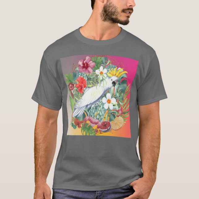 Camiseta Retro de pájaro tropical (Anverso)