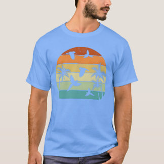 Camiseta Retro de pájaros Cockatiel Parroquia de la puesta