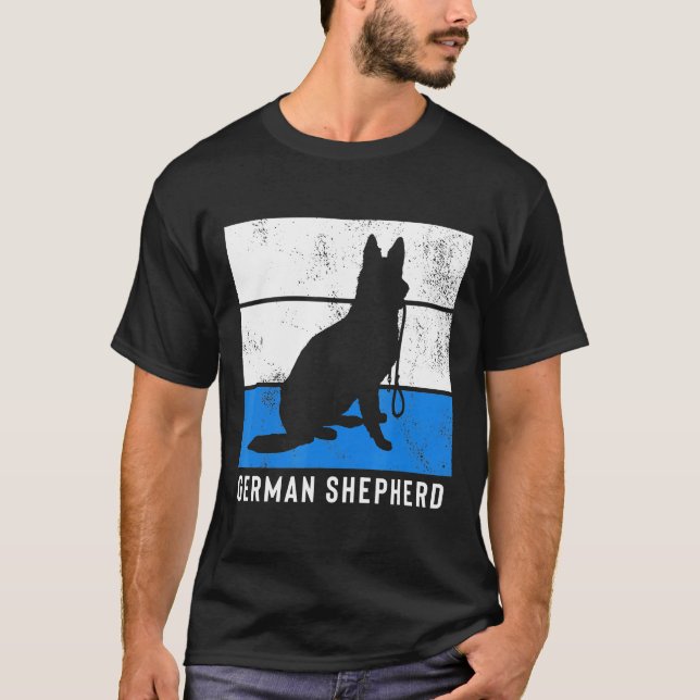 Camiseta Retro de pastor alemán (Anverso)