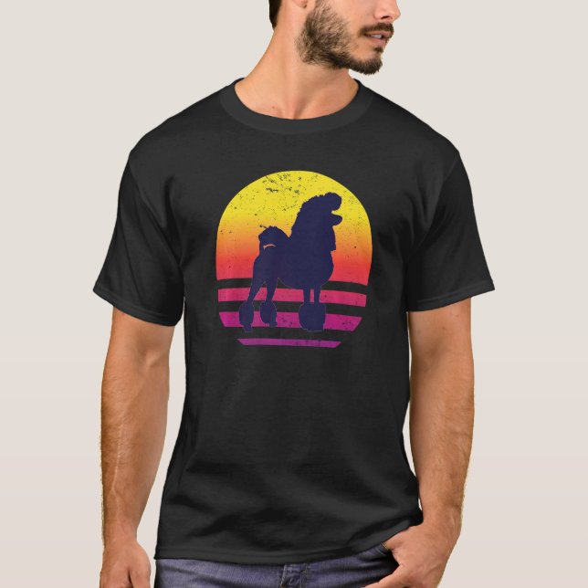 Camiseta Retro de perro caniche 13 (Anverso)