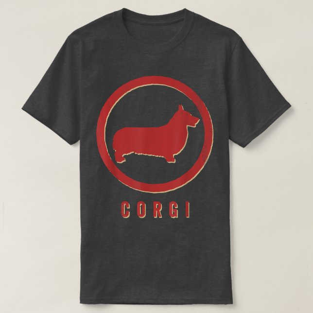 Camiseta Retro de Perro Corgi (Diseño del anverso)