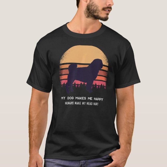 Camiseta Retro de perro de pug 8 (Anverso)