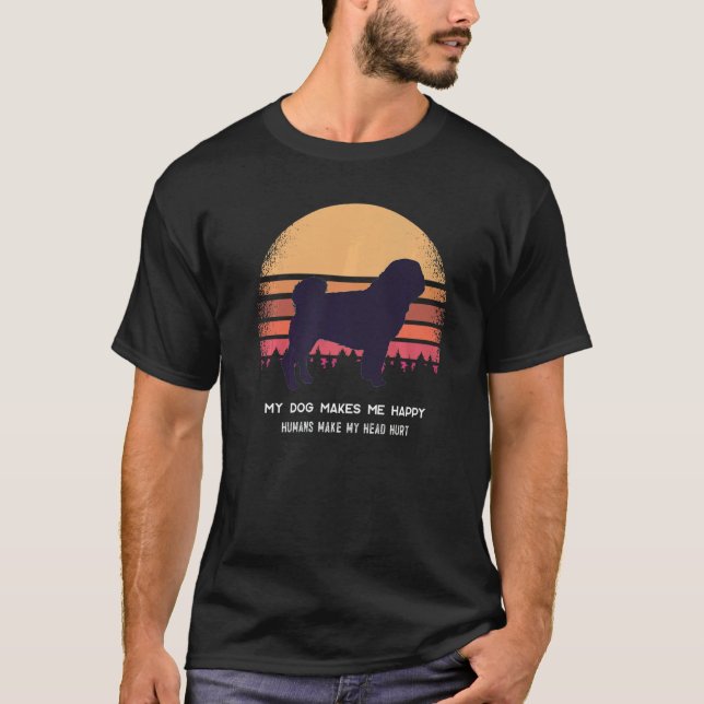 Camiseta Retro de perro de pug 8 (Anverso)