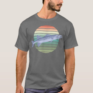Camiseta Retro de pesca de peces de Barracuda para hombres 