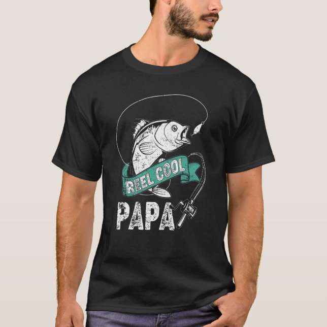 Camiseta Retro de pesca de Reel Guay Papa (Anverso)