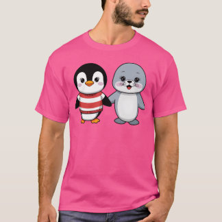 Camiseta Retro de pingüinos y amigos de focas