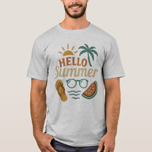 Camiseta Retro de Playa Verano Palma & Agua