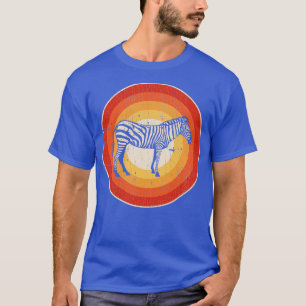 Camiseta Retro de puesta de sol cebra para hombres mujeres 