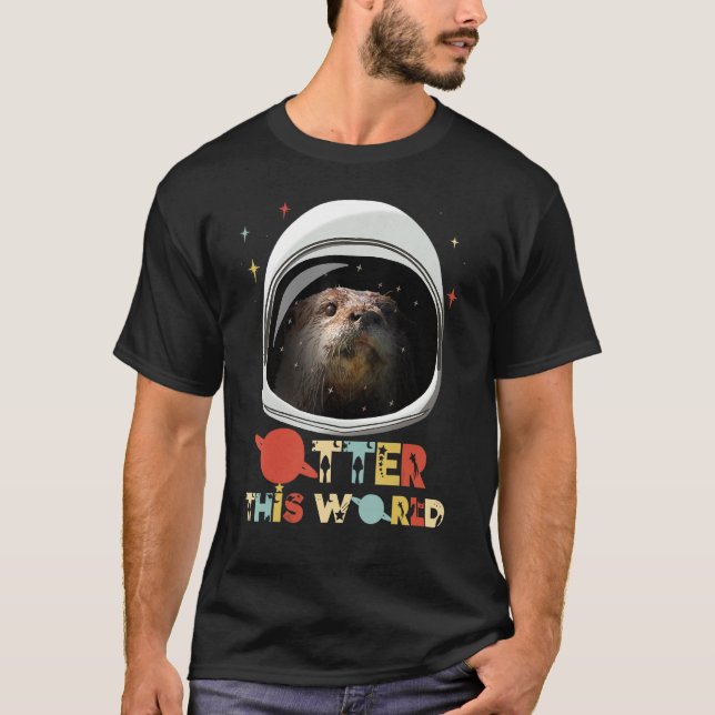 Camiseta Retro De Pun Animal Astronauta De Otter En Este Mu (Anverso)